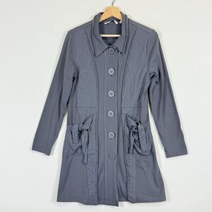Soft‎ Surroundings Sullivan Grey Jersey Lightweight Raw Edge Jacket Women's XS